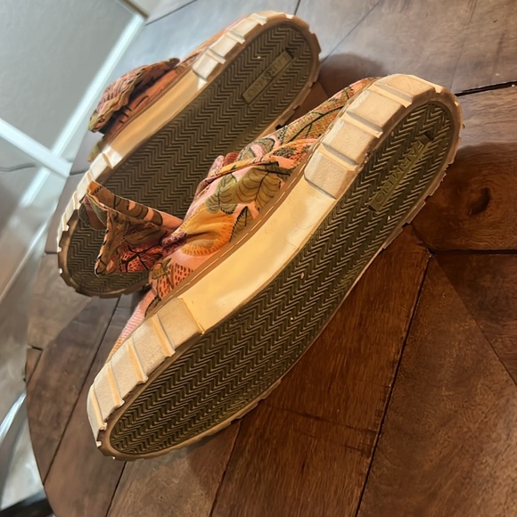 Farm rio slides sneakers slip on Brazil art floral bow tie flats - Picture 5 of 8